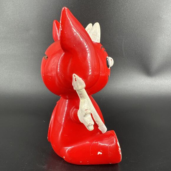 Vintage Li'l Devil Ceramic Coin Piggy Bank w/Stopper MCM Kitschy Style REPAIR - Picture 9 of 16